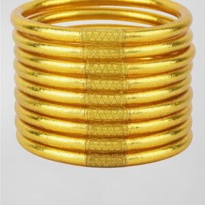 BuDha girl All Weather Bangles Gold Size Medium set of 9